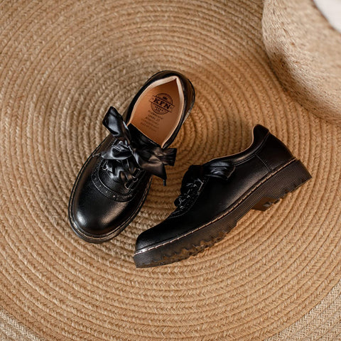 KANGFEINI Women's Classic Formal Lace-Up Dress Shoes Flat Retro Wingtip Oxford Shoes
