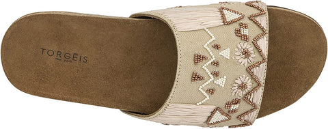 Torgeis Women's Delilah Slide Flats Sandals, Round Open Toe, Rubber Outsole