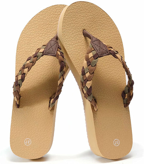 konhill Women's Flip Flops Slippers - Casual Comfortable Summer Beach Thong Sandals with Arch Support