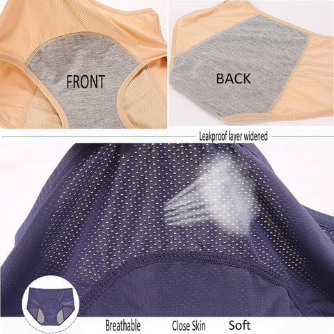 YOYI FASHION Women Mesh Holes Breathable Leakproof Period Panties Mulit Pack US Size XXS-4XL/11