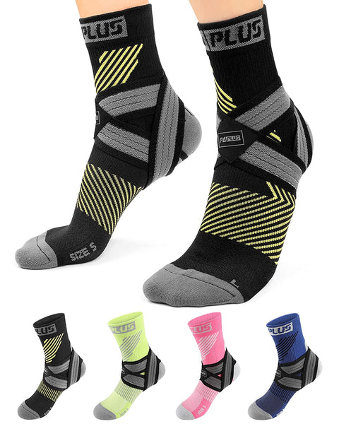 PAPLUS Ankle Brace for Women & Men with Arch and Ankle Support, Achilles Tendonitis Brace for Plantar Fasciitis and Heel Pain, Small(1 Pair)