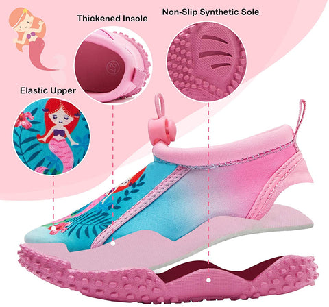 mysoft Kids Beach Water Shoes Non-Slip Quick Dry Barefoot Swim Shoes Aqua Socks for Boys and Girls Toddler Little Big Kid