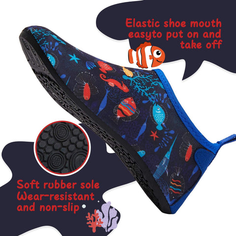 mysoft Kids Water Shoes Quick Dry Non-Slip Toddler Water Skin Barefoot Sports Swimming Beach Pool Shoes for Boys & Girls