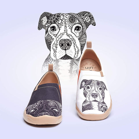 UIN Men's Loafers Lightweight Sneakers Walking Casual Slip ons Art Painted Travel Shoes Bulldog