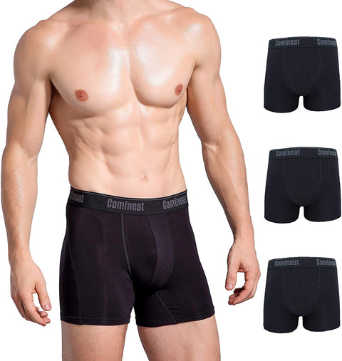 Men's 3 or 5-Pack Boxer Briefs Bamboo Rayon Ultra Soft Comfy Underwear no Fly