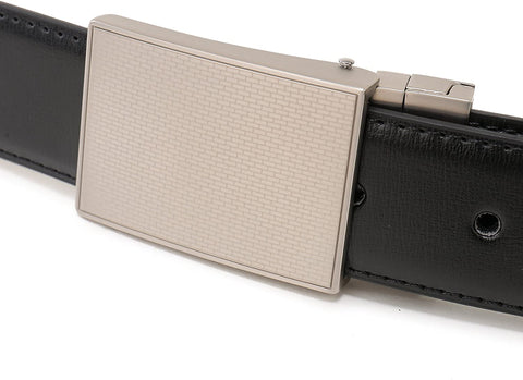 Beltox Fine Men's Dress Belt Leather Reversible 1.25" Wide Rotated Buckle Gift Box (Plaque Rotated Buckle,44-46)