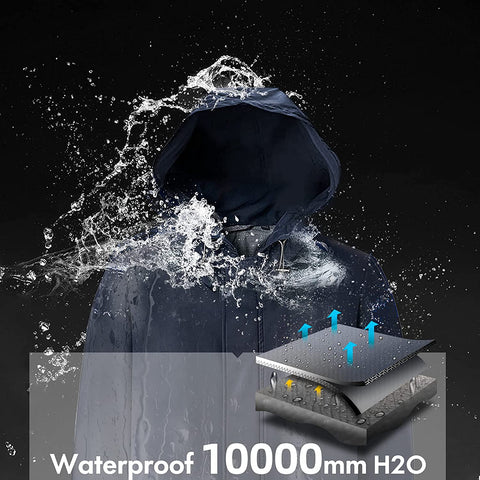 Men's Trench Coat AIYIMEI Windbreaker Jacket Men Waterproof Jacket Men's Slim Fit Long Overcoat