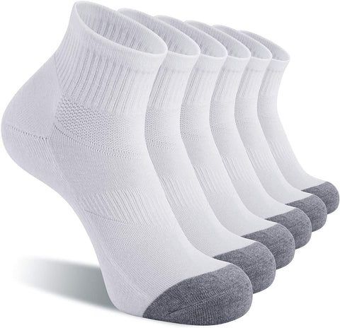 CelerSport 6 Pack Men's Ankle Socks with Cushion Athletic Running Socks