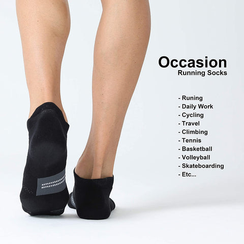 CelerSport 6 Pack Men's Running Ankle Socks with Cushion, Low Cut Athletic Tab Socks