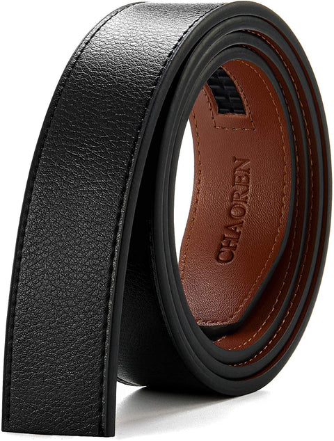 CHAOREN Ratchet Belt Replacement Strap 1 3/8”, Genuine Leather Belt Casual for 40MM Slide Click Buckle