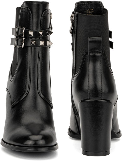 Torgeis Women’s Justina Fashion Supple faux leather,Pull-on Lug Boots, Round Toe, Rubber Outsole