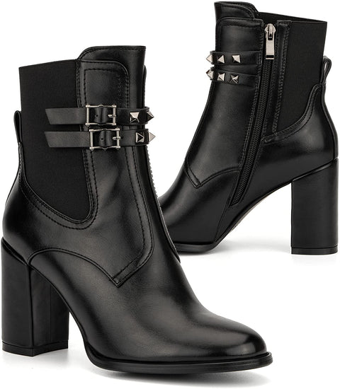 Torgeis Women’s Justina Fashion Supple faux leather,Pull-on Lug Boots, Round Toe, Rubber Outsole