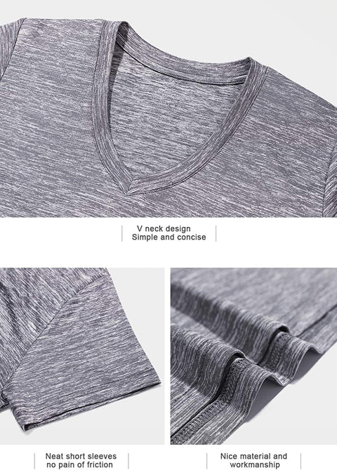 Xelky 3-4 Pack Women's Dry Fit Tshirt Short Sleeve Moisture Wicking Athletic Shirts Sport Activewear Tee V Neck Workout Top
