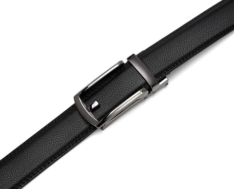 Leather Ratchet Belt 1 1/4" Comfort with Click Buckle, CHAOREN Dress Belt Adjustable Trim to Exact fit
