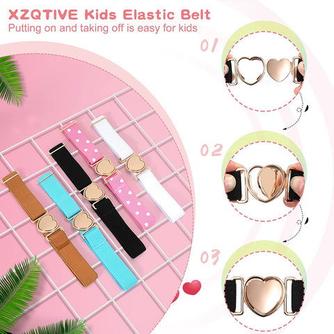 2 Pack Kids Elastic Stretch Belts Girls Belts