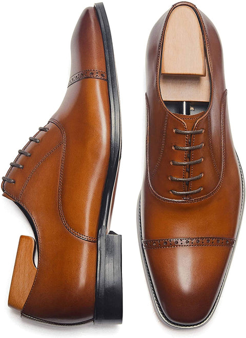 ALIPASINM Men's Oxford Formal Comfortable Dress Shoes Genuine Leathers