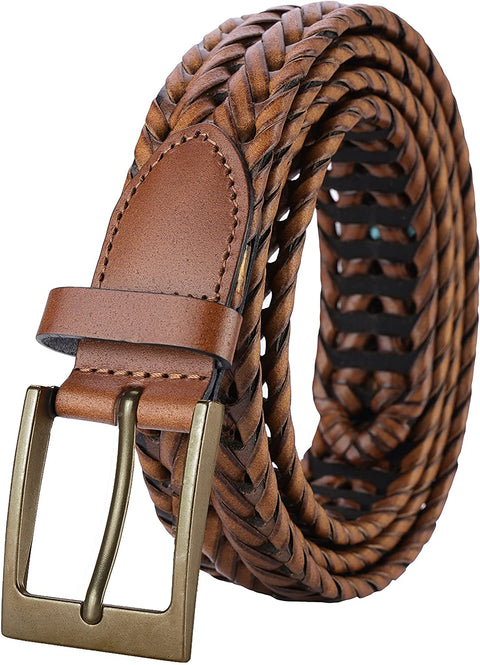 Mens Belt,Lavemi Leather Woven Braided Belts for Men Casual Jeans Dress Golf,Gift Boxed