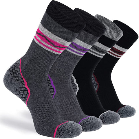 CS CELERSPORT 4 Pack Women's Merino Wool Hiking Socks with Cushion Warm Thermal Winter Boot Socks