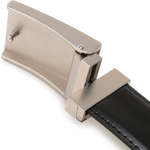 Beltox Fine Men's Dress Belt Leather Reversible 1.25" Wide Rotated Buckle Gift Box (Plaque Rotated Buckle,44-46)