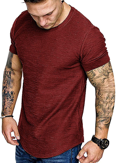 Men Muscle Workout T Shirt Gym Bodybuilding Active Short Sleeve Tee Top
