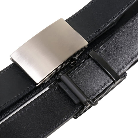 Beltox Men’s Top Grain Bridle Leather Dress Belt No Ratchet Automatic Buckle