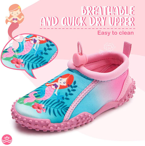 mysoft Kids Beach Water Shoes Non-Slip Quick Dry Barefoot Swim Shoes Aqua Socks for Boys and Girls Toddler Little Big Kid