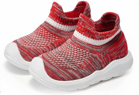 konhill Toddler Boys Girls Shoes Kids Walking Trainers Soft Knit Lightweight Tennis Cute Sneakers Elastic Socks