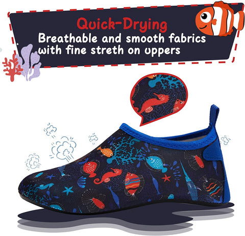 mysoft Kids Water Shoes Quick Dry Non-Slip Toddler Water Skin Barefoot Sports Swimming Beach Pool Shoes for Boys & Girls
