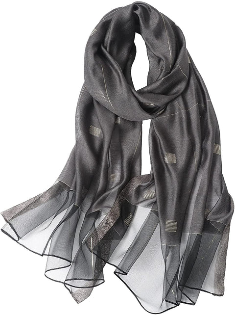 WINCESS YU Long Silk Scarf Women Lightweight Fashion Pashmina Shawls and Wraps Large Satin Scarf for Spring Fall Winter