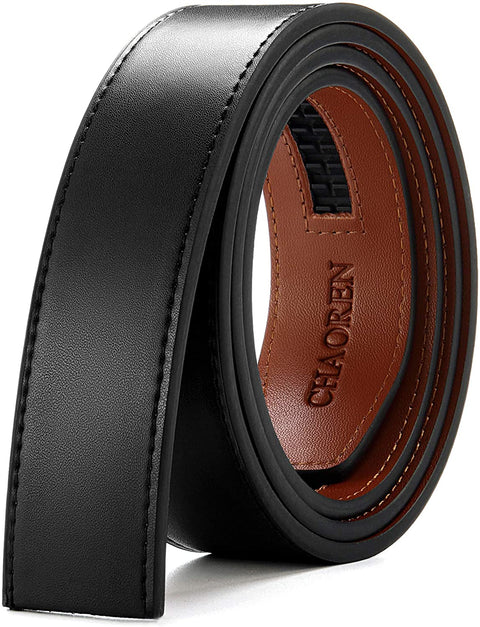 CHAOREN Ratchet Belt Replacement Strap 1 3/8”, Genuine Leather Belt Casual for 40MM Slide Click Buckle