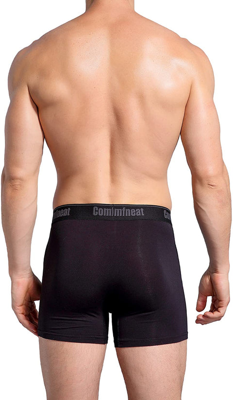 Men's 3 or 5-Pack Boxer Briefs Bamboo Rayon Ultra Soft Comfy Underwear no Fly