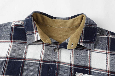 Men's Classic Plaid Button Down Shirts Long Sleeve Regular Fit Soft Casual Cotton Shirt Tops with Chest Pockets