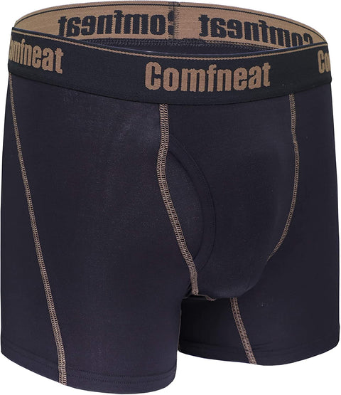 Men's 4-Pack Boxer Briefs Bamboo Rayon Ultra Soft Comfy Underwear with Fly