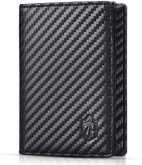 Zitahli Mens Minimalist Wallet, Genuine Leather Ultra Slim RFID Mens Wallet Large Capacity 20 Cards Holder Wallet for Men