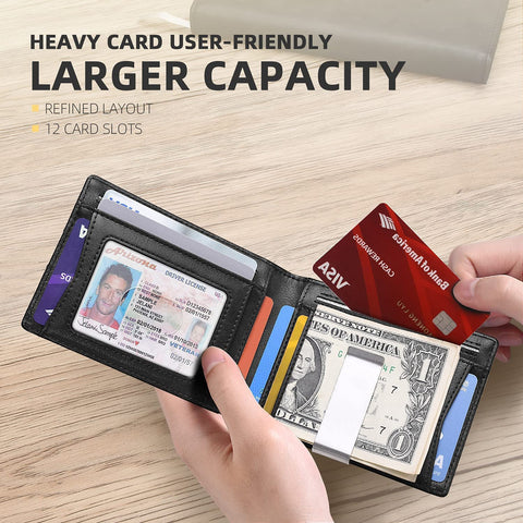Zitahli Slim Bifold Wallets for Men, RFID Blocking Money Clip Wallet