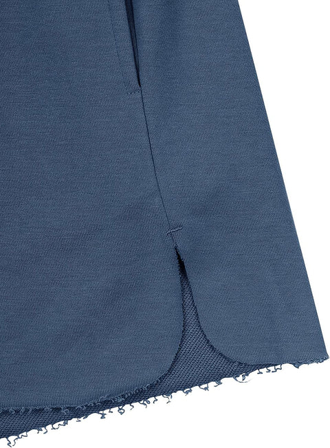 Women's Cotton Blend Yoga and Running Shorts with Pockets Grey Blue X-Large