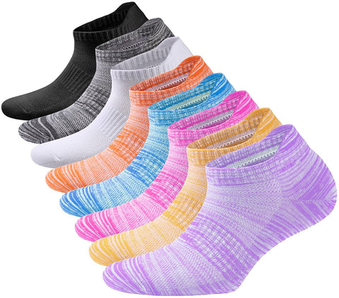 POKARLA Running Ankle Scoks for Men And Women with Cushioned Low Cut Tab Athletic Socks 8-Pairs