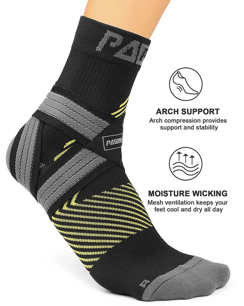 PAPLUS Ankle Brace for Women & Men with Arch and Ankle Support, Achilles Tendonitis Brace for Plantar Fasciitis and Heel Pain, Small(1 Pair)