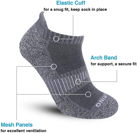 Men's Performance Athletic Ankle Running Socks (6 Pack)