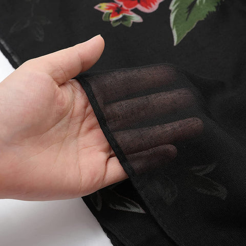 Women Floral Sheer Scarf Shawl - 3PCS Lightweight Scarfs Shawl Wrap Scarves Thin Scarfs for Women Soft Long Scarf