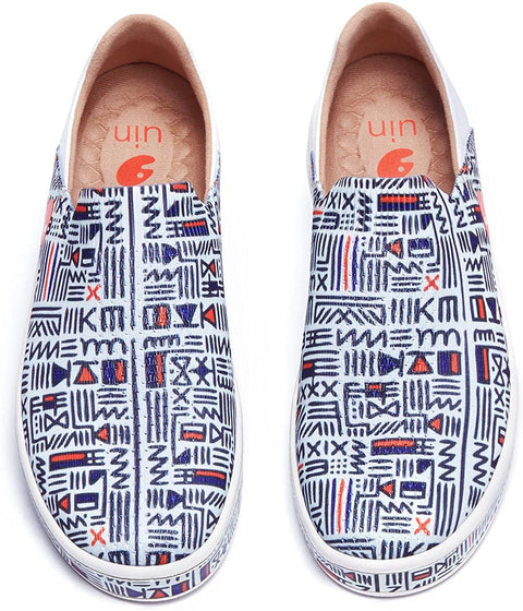 UIN Men's Fashion Sneakers Lightweight Walking Casual Loafers Slip Ons Art Painted Athletic Travel Skate Shoes Cordoba Modern Art