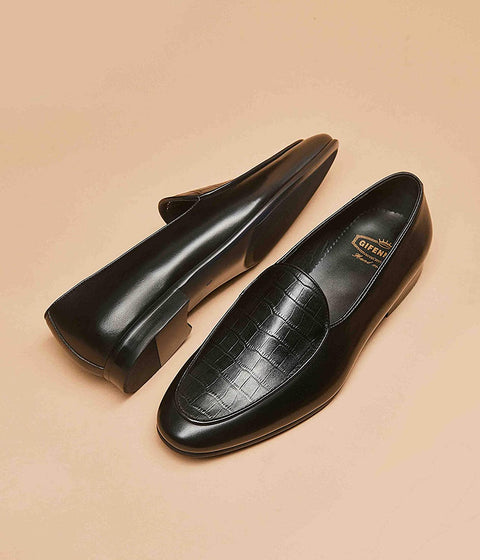 GIFENNSE Men's Dress Shoes Slip-On Loafers Leather Formal Shoes