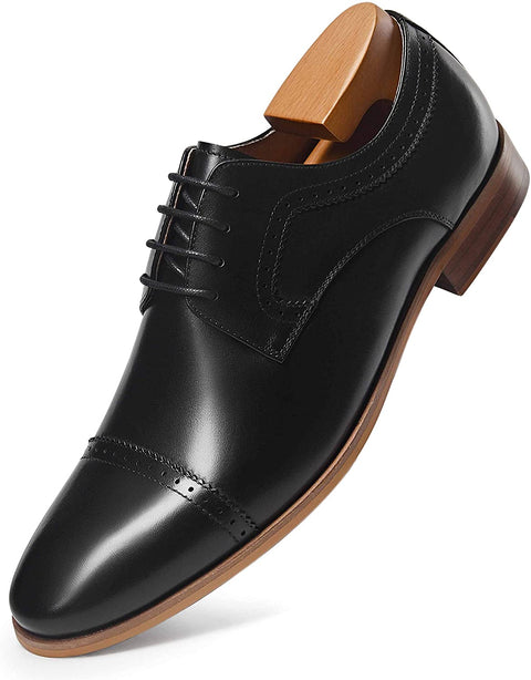 Frasoicus Men's Dress Shoes Leather Classic Lace Up Oxford Formal Shoes for Men