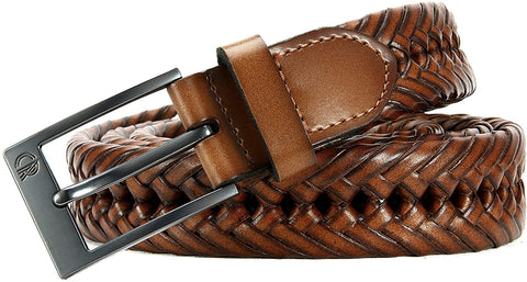 Mens Braided Belt, Braided Leather Belts for Men 1 1/8", CHAOREN Woven Belt Dress and Casual in Gift Box