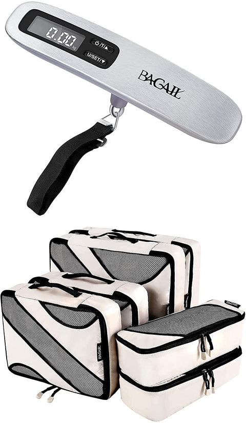 Bagail 6 Set Packing Cubes+Digital Luggage Scale