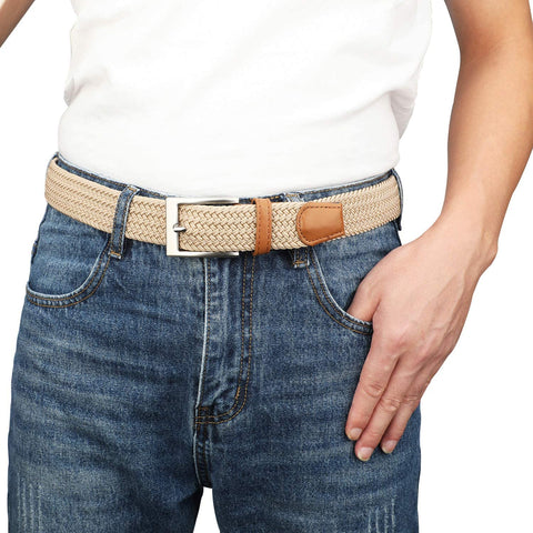 Lavemi Mens Belt, Stretch Elastic Casual Woven Sport Golf Braided Belts for Men,Gift Box