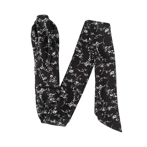 Long Hug Head Wrap Headband - 3PCS Chiffon Twisted Turban Head Wraps Criss Cross Hair Band Long Scarf (Floral(Pink+White+Black))