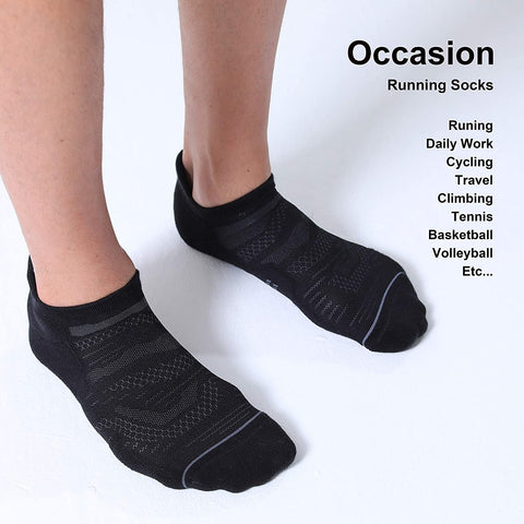 CelerSport 6 Pack Men's Running Ankle Socks with Cushion, Low Cut Athletic Sport Tab Socks