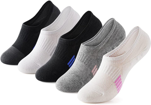 Gonii No Show Socks Womens Running Athletic Non Slip Line Flat Boat Socks 5 -Pairs