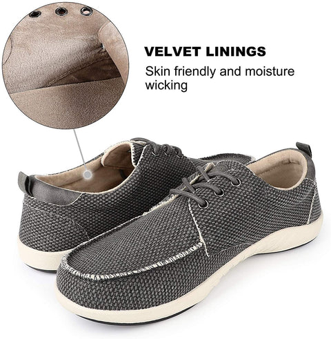Men's Walking Shoes, Lace-up Casual Shoes with Arch Support, Loafers Slip-On Shoes Better for Plantar Fasciitis